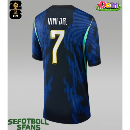 Brasilien Vinicius Junior #7 Bortatröja Kvinnor VM 2026 Kortärmad